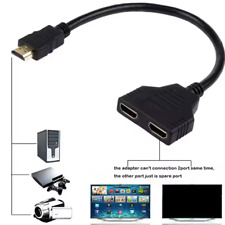 HDMI Verteiler Splitter 1 in 2 Adapter PC TV Konsole  4K Full HD Steck Buchse