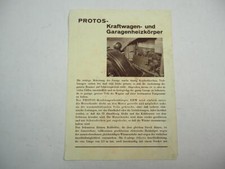 Siemens Protos Kraftwagen und Garagen Heizkörper Prospekt 1930er Jahre