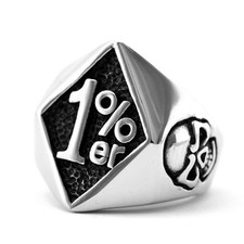 1%er Ring Edelstahl Totenkopf