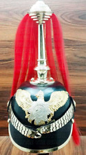 Preußische Militaria Offiziersklasse Deutscher Pickelhaube Lederhelm mit Feder
