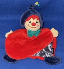 Schmusetuch Sterntaler groß Clown Kasper rot + blau / weiß gestreift
