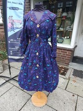 Original True Vintage Mantel-Kleid 50er 60er Jahre. Mid Century Schalkragen