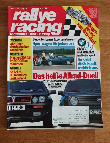 Rallye racing 1988 lancia - rallye, 15/1988