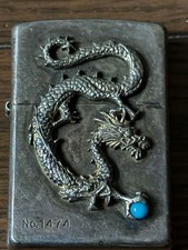 Zippo Feuerzeug 28 Takumi Serie Dragon Silver Finish Türkis Limited Edition Nr