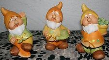 Figuren Gartenzwerge 3erSet stehend 13 cm hoch Terracotta  bemalt  Dekoration