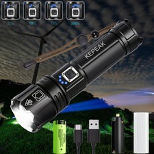 Polizei 100000lm Super hell Taschenlampe LED Taktische Fackel USB AKKU 1000Meter