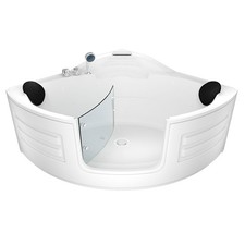 Pool Badewanne Eckwanne Wanne S70-EH 150x150cm mit Tür Walk-in-Pool