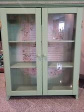 Hängeschrank Hängevitrine Upcycling Shabby Mint Gold Blumen