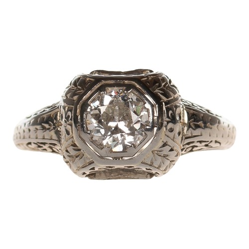 Altschliff jugendstil ring - jugendstil,