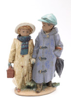 Gres Lladro Keramik Figur Nr. 2242 "Away / OFF to school" Vintage H 27 cm