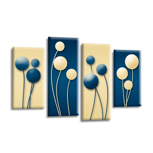 Blumen wandbild blau - wandbild,