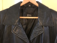 Echt Leder long Jacke „JoY“ Karstadt Gr.40; L-85cm; taliert; 3-Taschen. Schwarz.