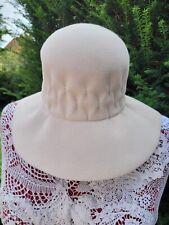 Retro Designer Damen Filzhut von Diefenthal Köln - Paris hellbeige Haarfilz TOP