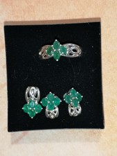 Smaragdset in 925 er Silber