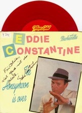Vinyl Single : Eddie Constantine - Honeymoon is over - Rote Platte + Autogramm