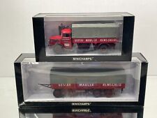 MINICHAMPS MAN F8 TRUCK + KASSBOHRER TRAILER MAULER REMSCHEID -1:43- GOOD IN BOX