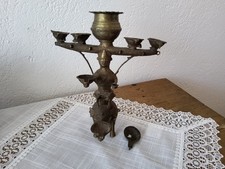 Antike Indische Öllampe Vermutlich aus Bronze Ca. 1880 Göttin reitet auf Pferd