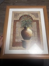 2 Bilder Blumen Holzrahmen Deko Bild Holz Deko Wandbild Wanddeko Holzbild Bild