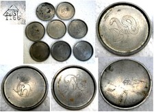 8 Orig alt Jugendstil Art Deco Untersetzer Zinn 1920 Fa. Just Dänemark jensen