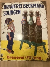 Emailschild Brauerei Beckmann Solingen / 49 x 39 cm - 20/30er Jahre
