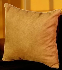 TRAUMHAFT edles Luxus XL Premium Sofakissen hochw. Lederoptik 60x60 Gelb neuwert