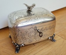 Zuckerdose - 800er Silber - WIEN UM 1875 - Dianakopf - Geschenk von Fam. Porsche