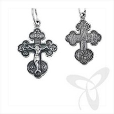 SILBER KREUZ 925 Sterling Orthodoxe Anhänger 3242 крест серебрянный neu
