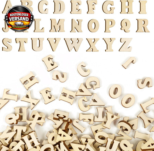 Holzbuchstaben set 208 stück - 208,
