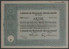 A. Riebeck'sche Montanwerke Aktiengesellschaft 1943 1000 RM
