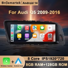 8.8" Android 14 Autoradio CarPlay 8+128GB GPS Navi DAB+ Für Audi Q5 8R 2009-2016