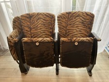 Kinosessel 2-Sitzer 2er mit Notsitz Kinostühle VINTAGE 50er 60er Retro Kinostuhl