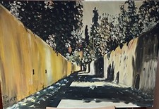 Ölgemälden . Der Laubengang