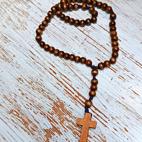 Holz rosenkranz mit holzperlen - holz-rosenkranz,