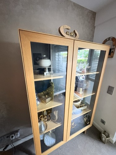 Wandvitrine holz glas braun - holz/glas,