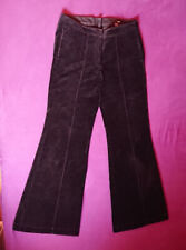 H&M, Samtschlaghose mit Ziernähten, tiefschwarz, Gr. 36, Gothic, Hippie