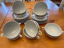 Seltmann  Weiden Bavaria Set  Suppentassen mit Untertassen Motiv Schmetterling 