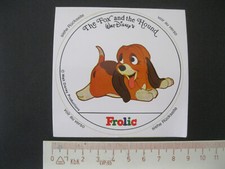 WALT DISNEY The Fox and the Hound Frolic Sticker Aufkleber Werbung Reklame (01)