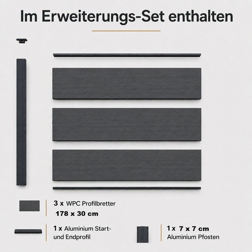 Wpc vorgartenzaun anthrazit - vorgartenzaun,