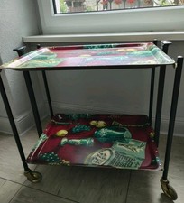 60er Jahre klappbar Servierwagen Barwagen Teewagen Beistelltisch Gerniol Dinett 