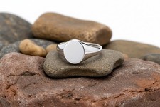 Herren Sterling Silber Oval