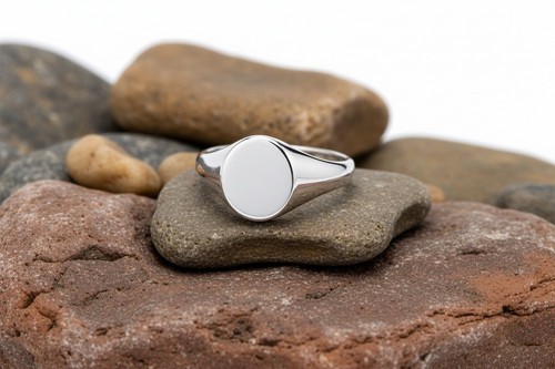Herren sterling silber oval - silber,