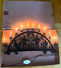 Schwibbogen Lichterbogen elektrisch beleuchtet Bergmann Metall Erzgebirge