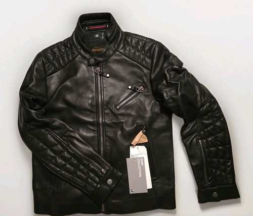 Schwarze bmw lederjacke - schwarze,