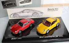 1:43 PORSCHE 40 JAHRE SET  PORSCHE 911  1964 rot  PORSCHE 911 997  2004 gelb OVP