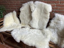 Merino Lammfell Schaffell Fell Teppich Lambskin Natur Weiß 2. Wahl 70cm-100cm