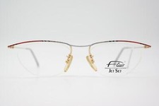 Vintage Brille Flair JET SET 760 Gold Mehrfarbig Halbrand Brillengestell