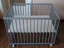 Laufgitter 75 x 101 cm Set Einlage, Matraze + Laken, Beistellbett, Sämann