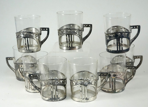Jugendstil teegläser mit - jugendstil,