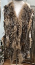 (2) Damen Kaninchenfellweste M Braun Kaninchen Echtfell Weste *NEU*