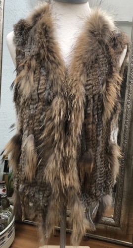 Damen kaninchenfellweste m - (2),